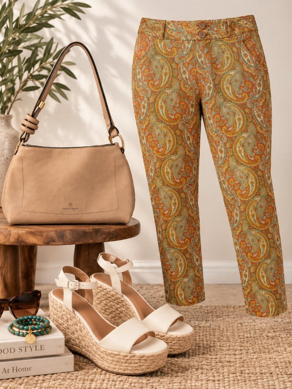 Anthropologie Cartonnier Size 14 Paisley Cropped Pant